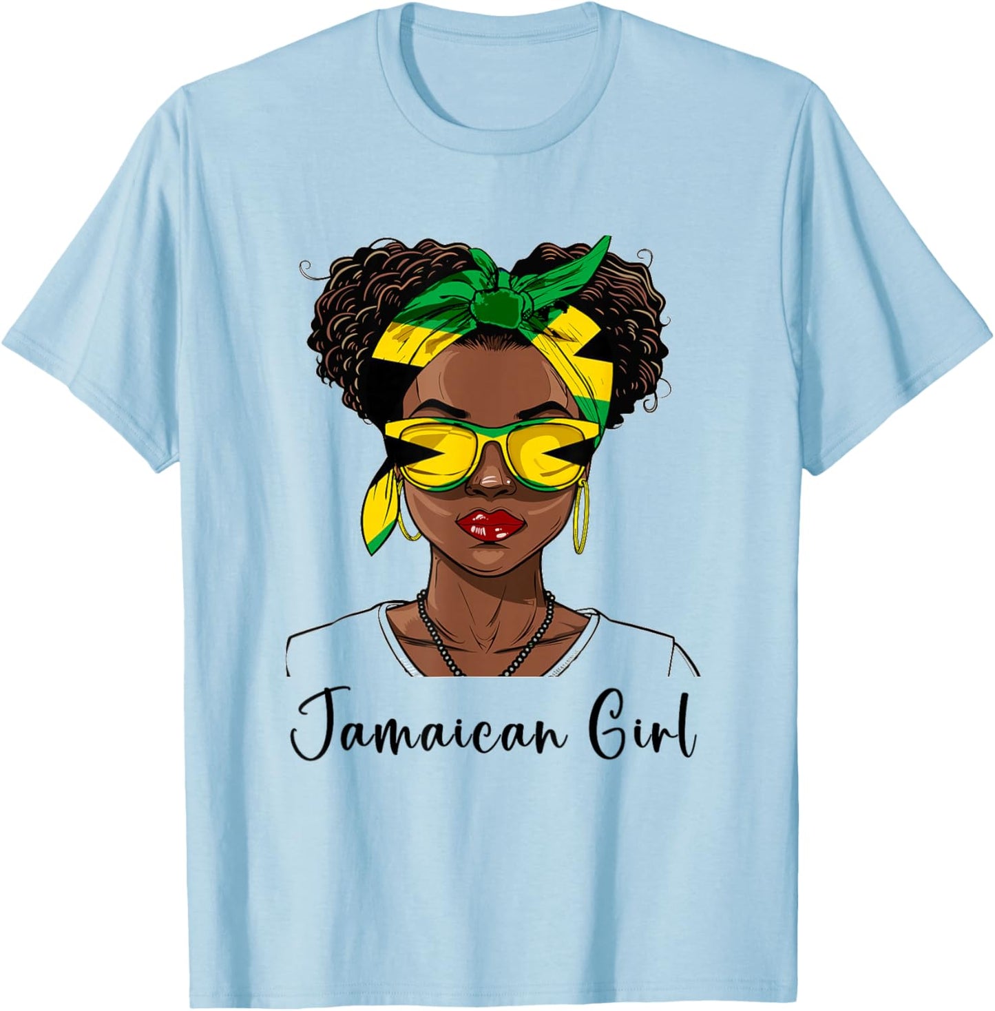 Jamaica Flag Outfit for Woman Girl Souvenirs Jamaican T-Shirt - T-Shirt | Light Blue
