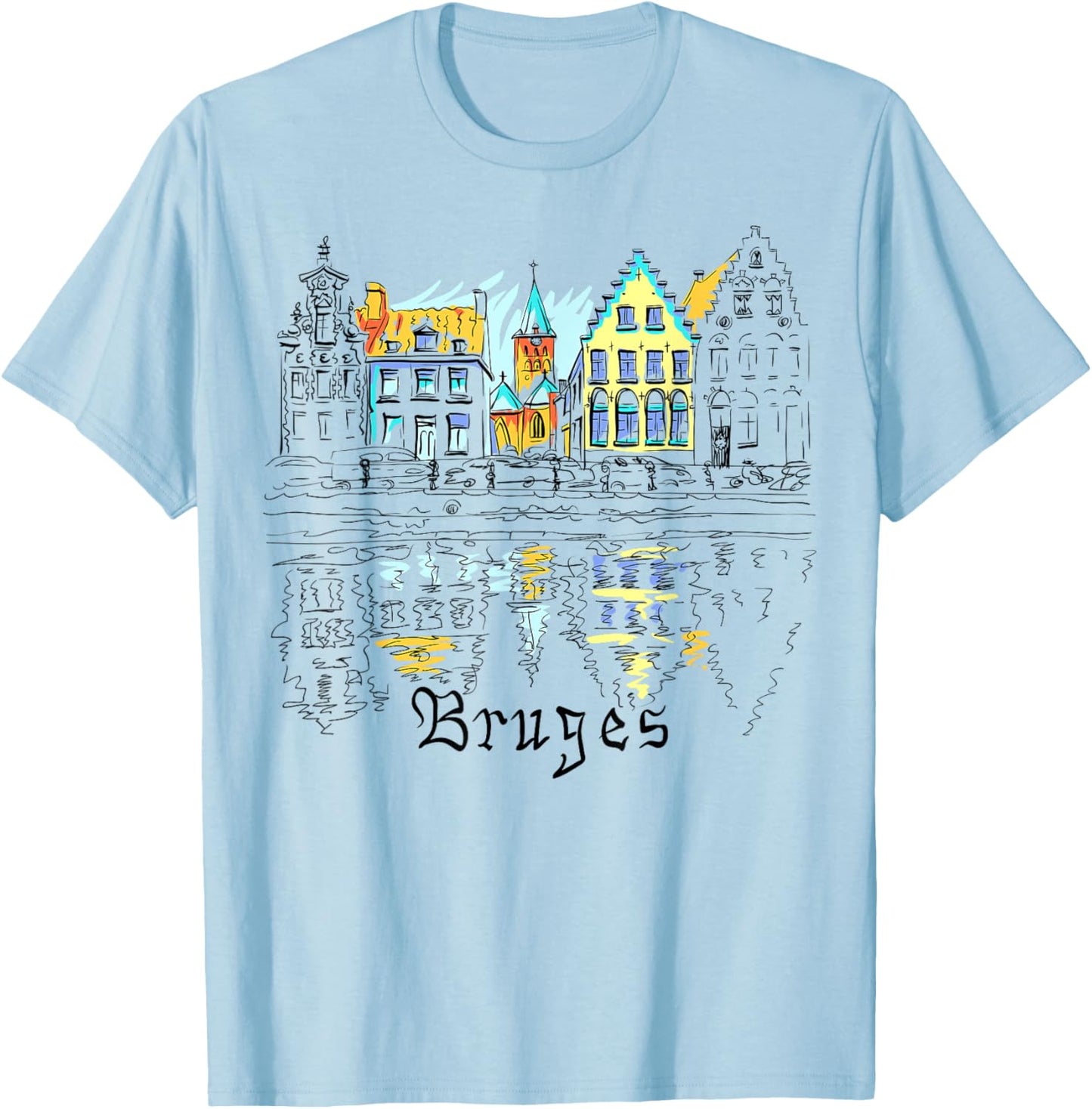 Travel Europe Belgium Bruges Family Vacation Souvenir T-Shirt - T-Shirt | Light Blue
