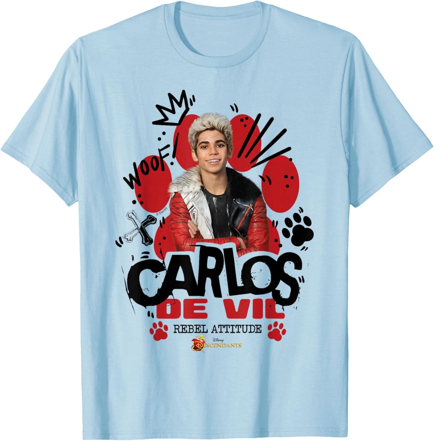 Descendants - Carlos De Vil Rebel Attitude T-Shirt - T-Shirt | Light Blue