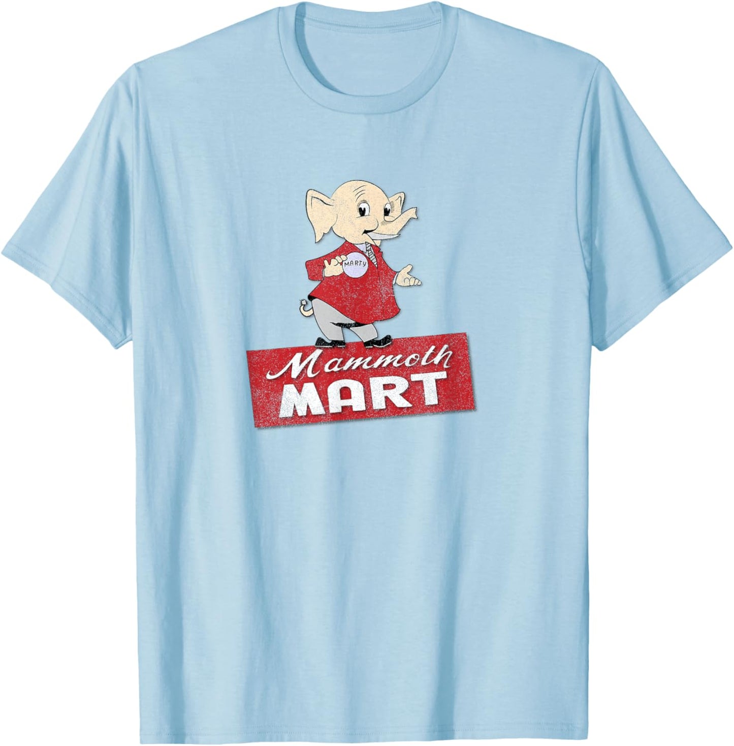 Mammoth Mart Funny Retro 70s Classic Shopping Store T-Shirt - T-Shirt | Light Blue