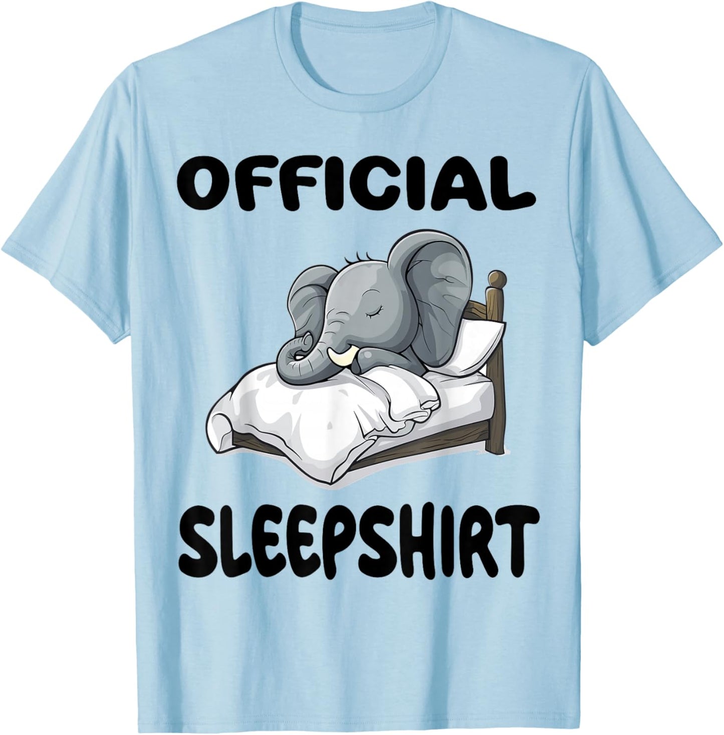 Elephant Animal Official Sleepshirt Pajamas Nightgown T-Shirt - T-Shirt | Light Blue