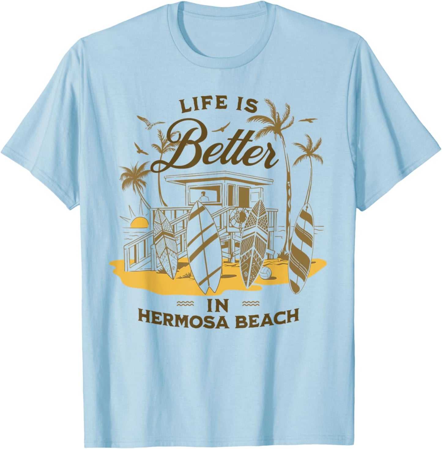 Hermosa Beach T-Shirt - T-Shirt | Light Blue