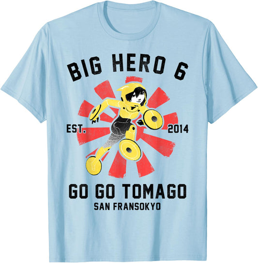 Disney Big Hero 6 Go Go Tomago Poster Graphic T-Shirt - T-Shirt | Light Blue