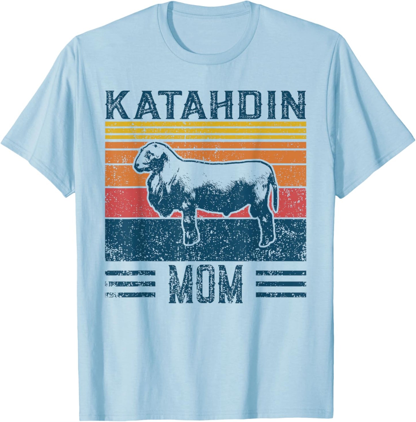 Best Sheep Mom Women - Vintage Katahdin Sheep T-Shirt - T-Shirt | Light Blue