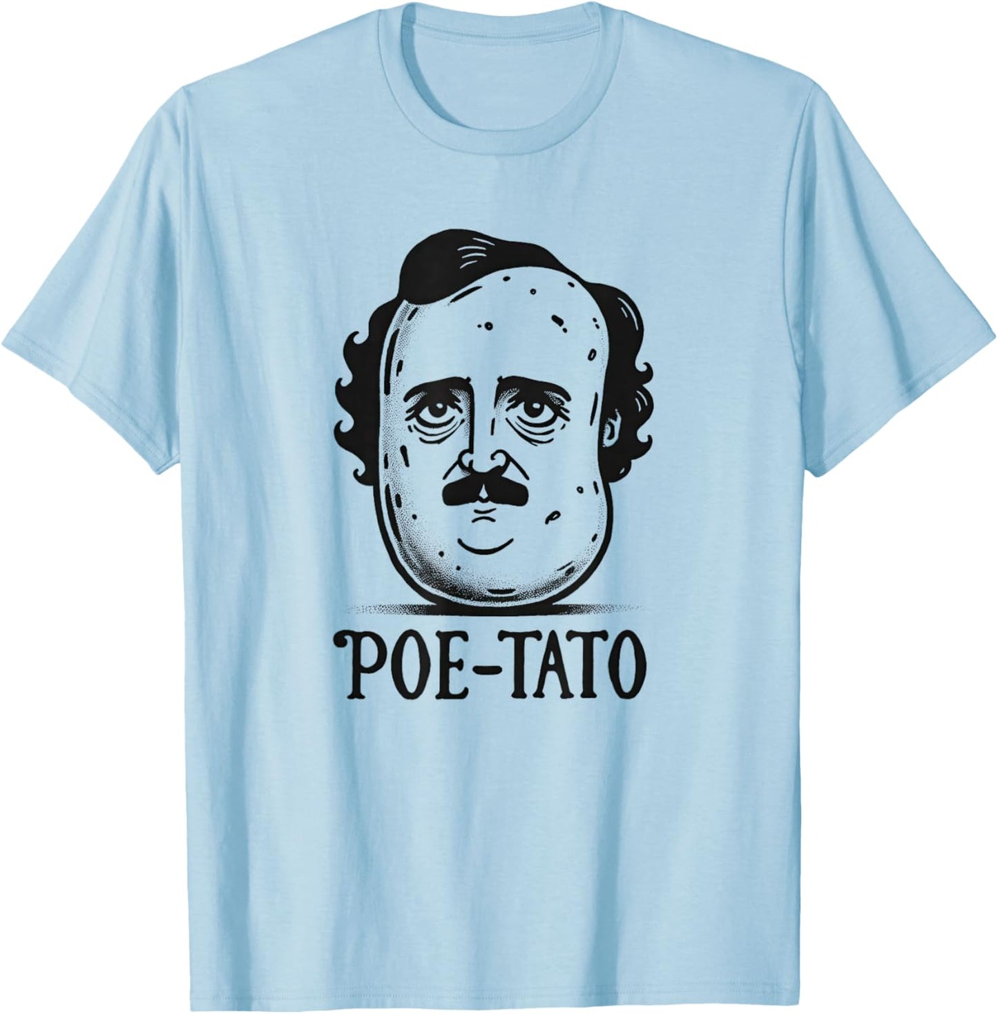Edgar Allan Poe Poe-Tato Funny Food Pun T-Shirt - T-Shirt | Light Blue
