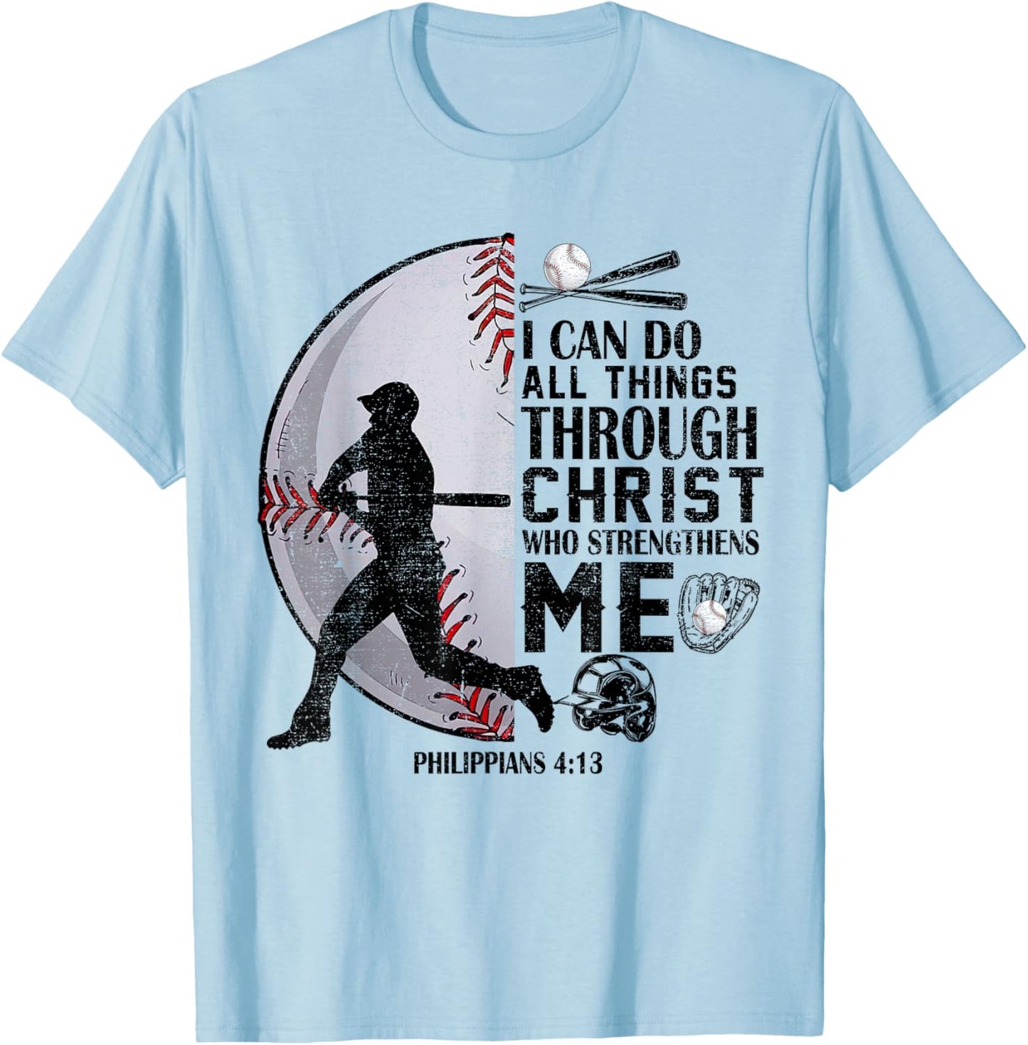 Baseball-Shirt Jesus Boys Kids Christian Bible Verse T-Shirt - T-Shirt | Light Blue
