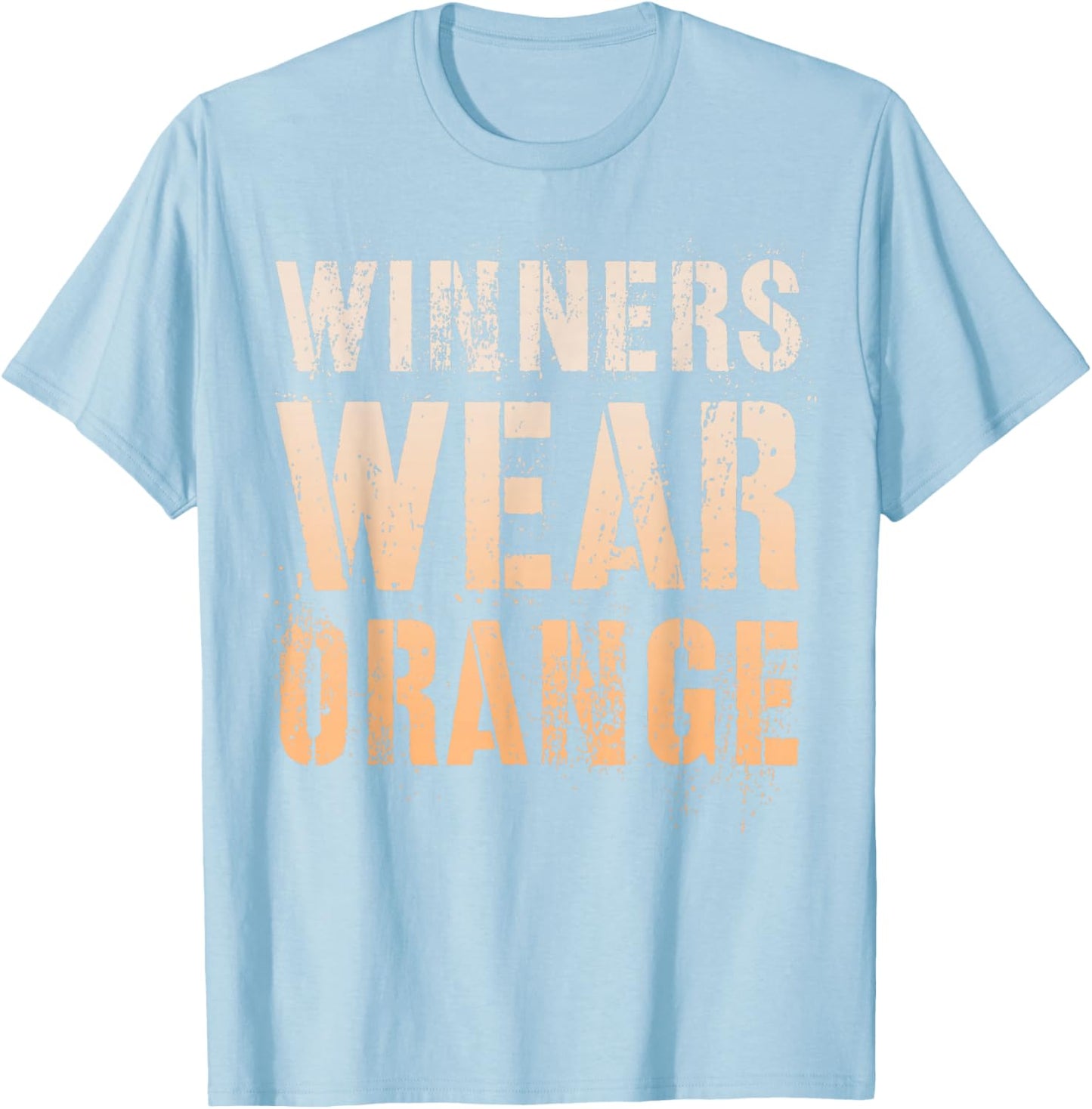 Vintage WINNERS WEAR ORANGE My Summer Camp Team War Game Day T-Shirt - T-Shirt | Light Blue