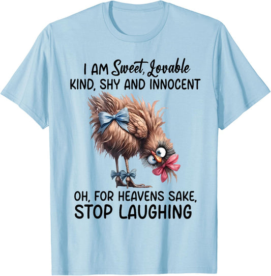 Chicken I Am Sweet Lovable Kind Shy And Innocent T-Shirt - T-Shirt | Light Blue