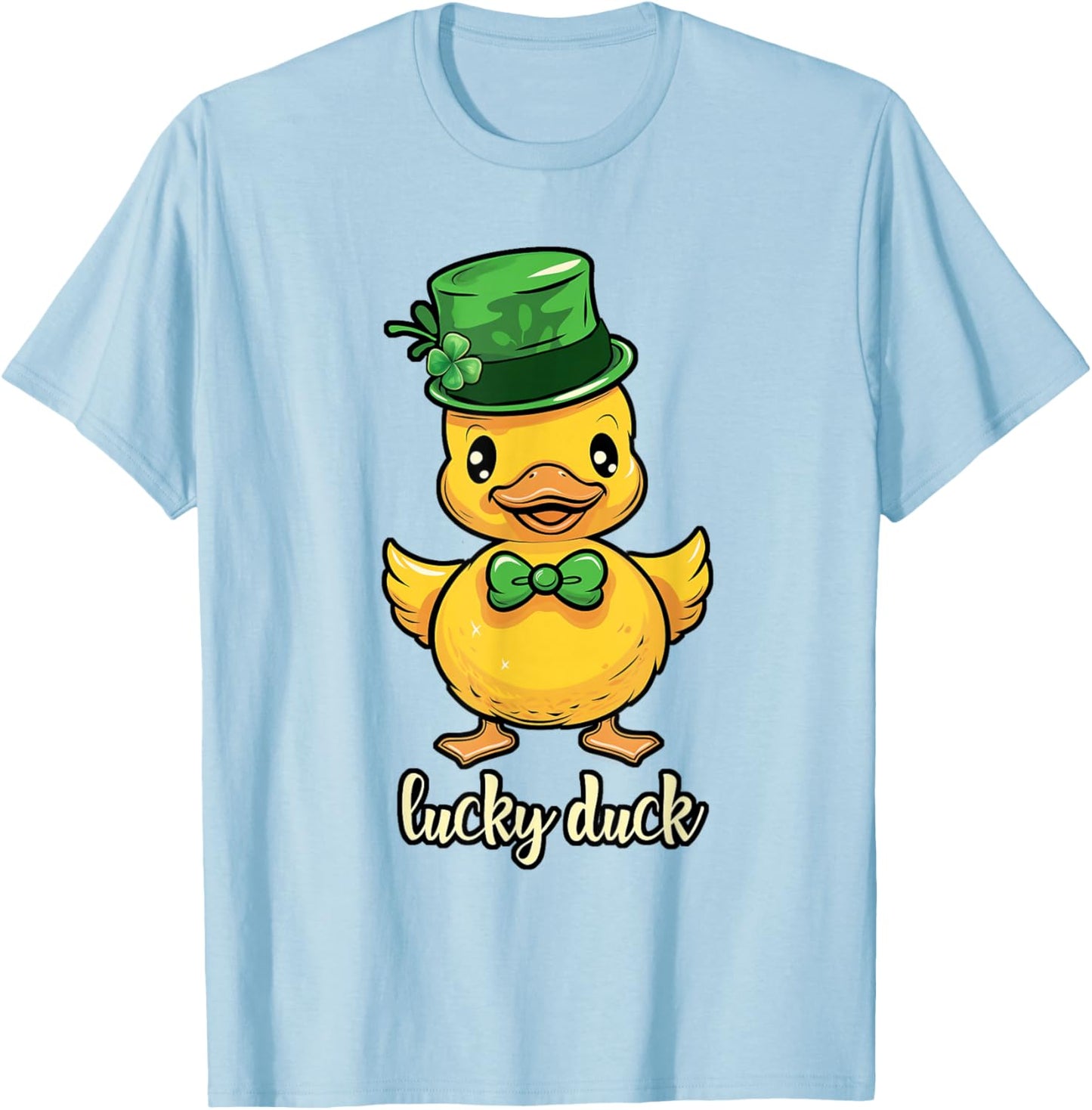 Cute St Patricks Day Lucky Duck for Kids Boys Girls Women T-Shirt - T-Shirt | Light Blue