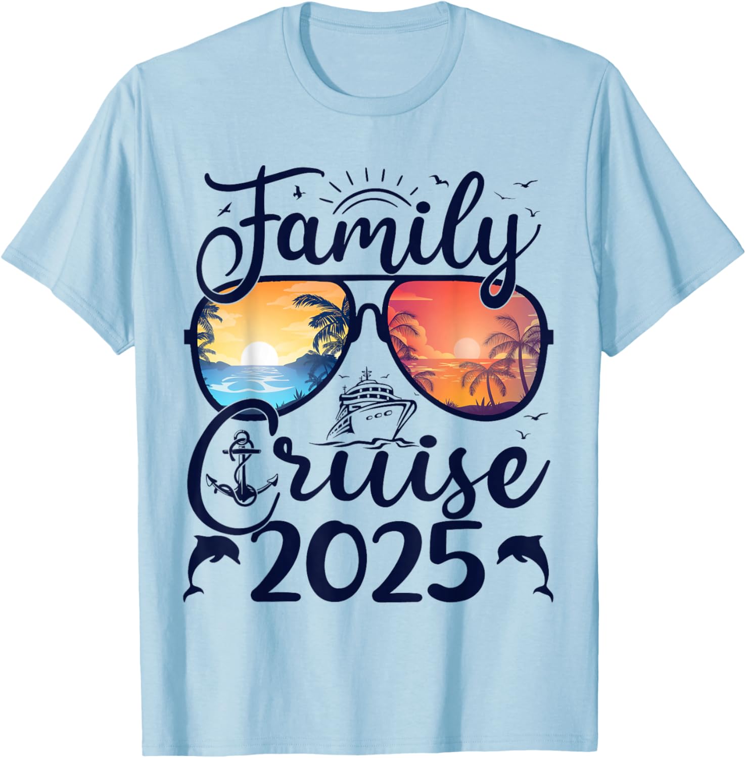 Family Cruise 2025 Summer Vacation Matching Family Cruise T-Shirt - T-Shirt | Light Blue