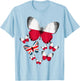 Polish Flag Outfit Ideas For Kids & Poland British Butterfly T-Shirt - T-Shirt | Light Blue