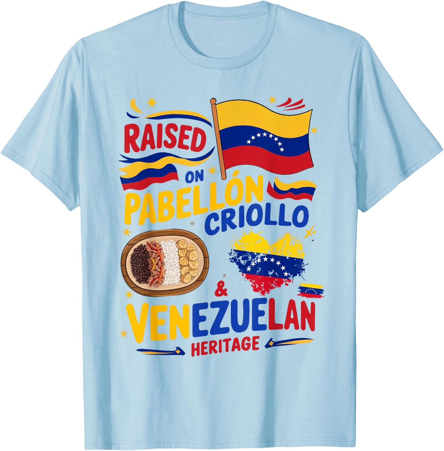 Venezuelan Flag Food Idea & Venezuela Heritage T-Shirt - T-Shirt | Light Blue