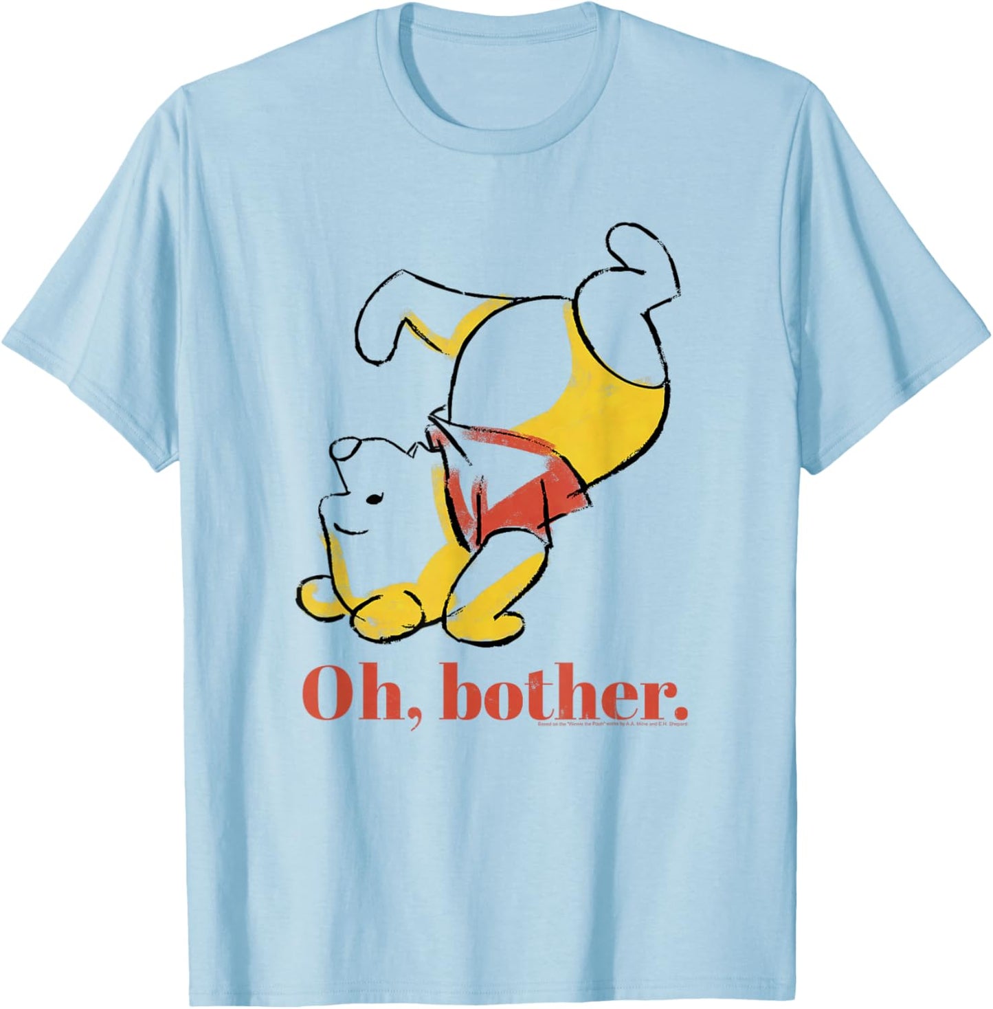 Disney Winnie The Pooh Oh Brother Handstand Art Logo T-Shirt - T-Shirt | Light Blue