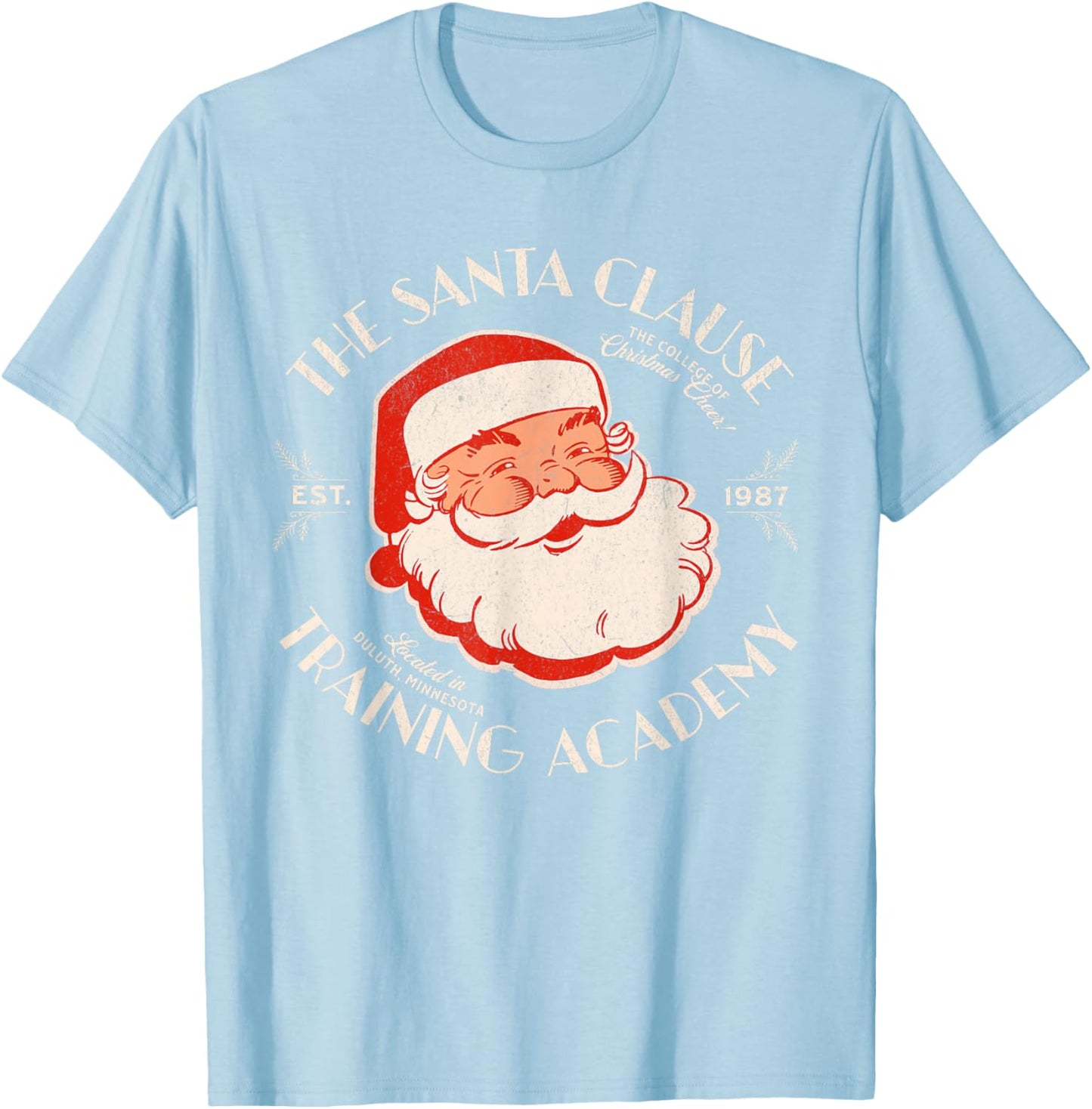The Santa Clause Training Academy Retro Christmas T-Shirt - T-Shirt | Light Blue