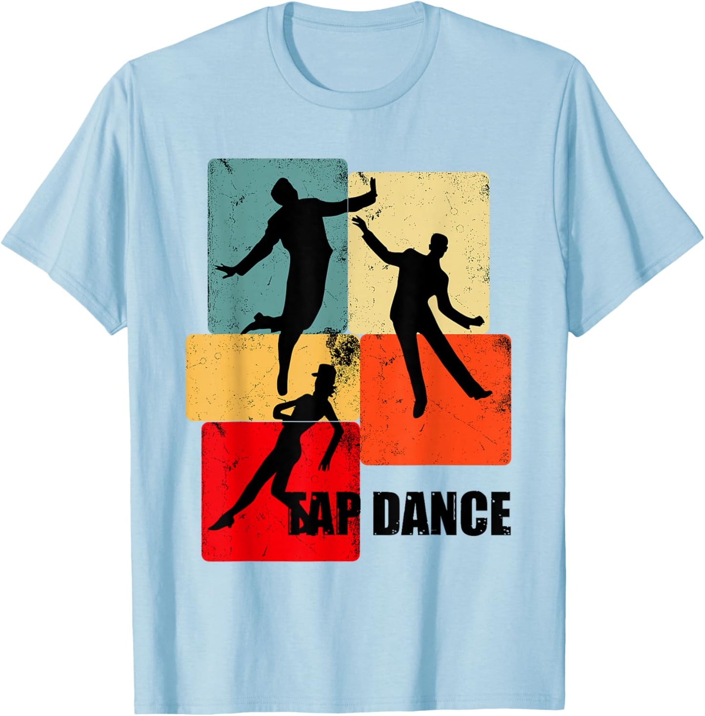 Retro Tap dancer Shirts | Tap Dancing for Tap Dancer | White, Small, Classic Fit, Short Sleeve T-Shirt - T-Shirt | Light Blue