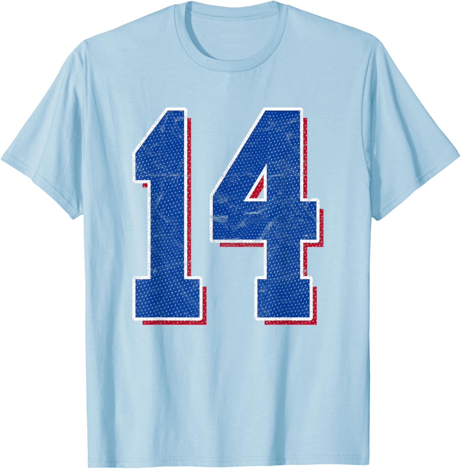 Number 14 Numbered Uniform Sports Team Jersey 14th Birthday T-Shirt - T-Shirt | Light Blue