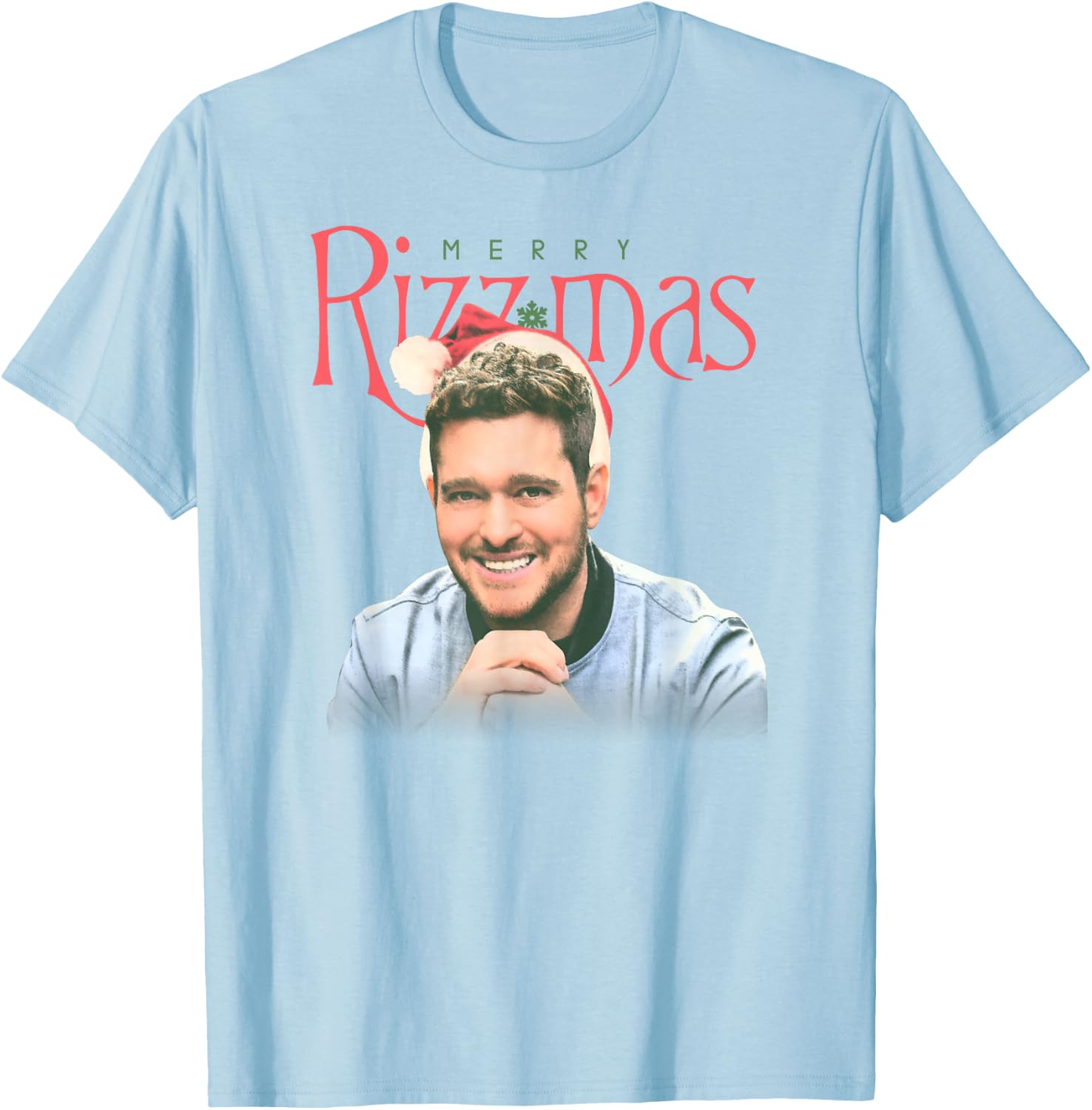 Michael Bublé Merry Rizzmas T-Shirt - T-Shirt | Light Blue