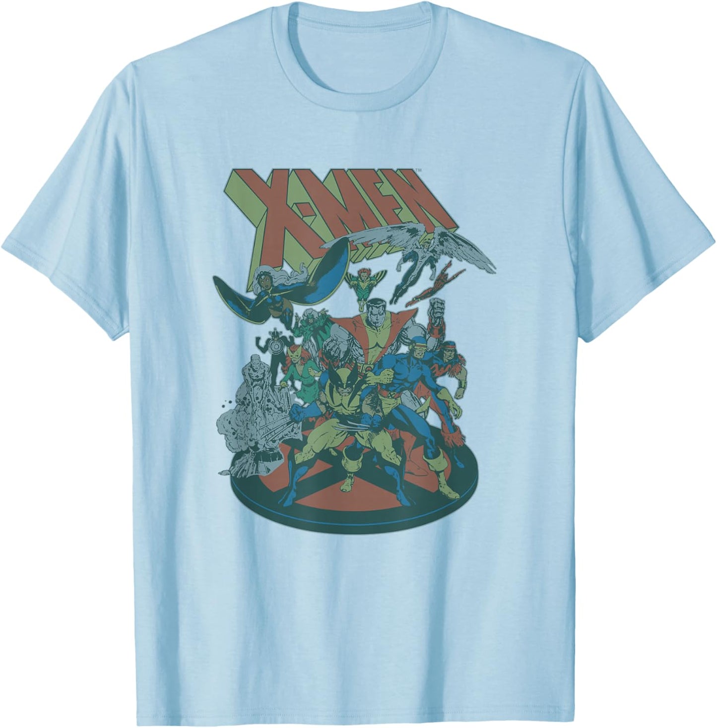 Marvel X-Men Ultimate Super Hero Teamup Vintage Shot T-Shirt - T-Shirt | Light Blue