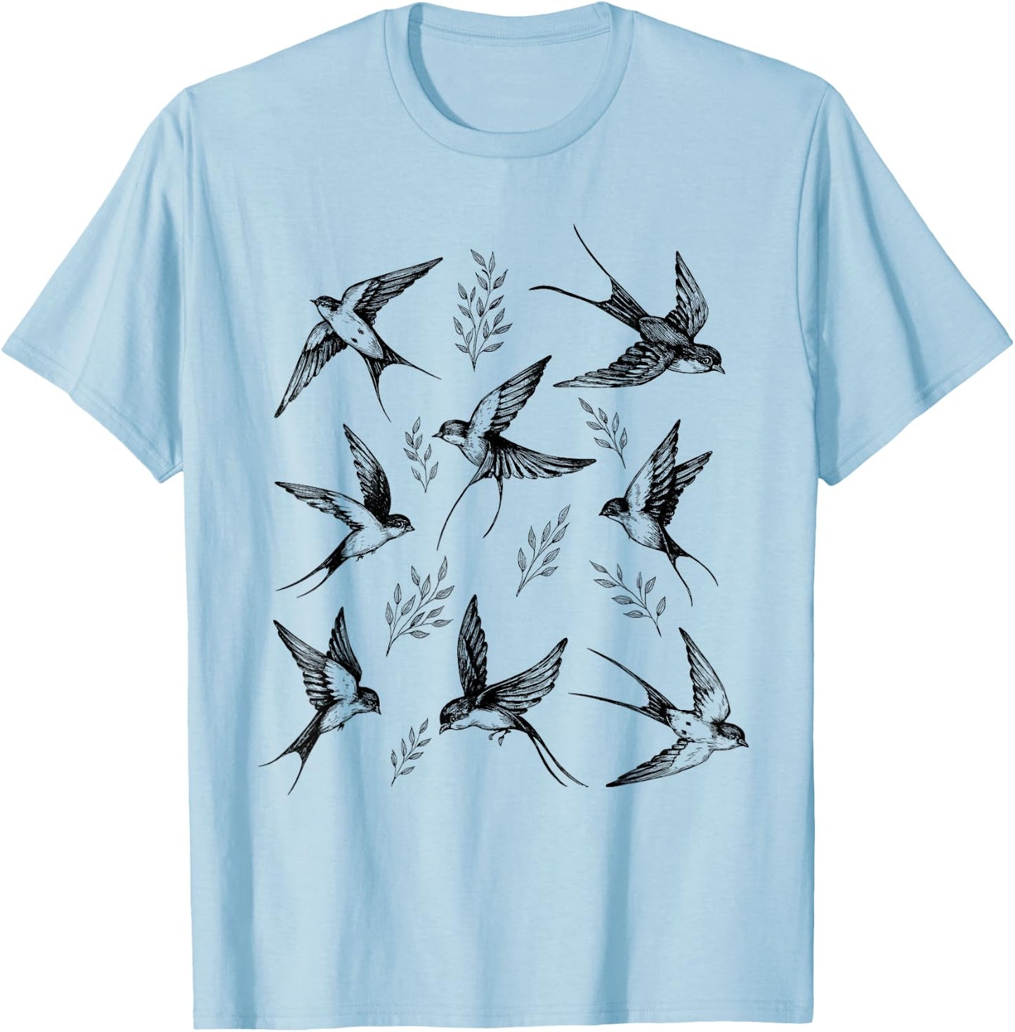Swallow Bird Lover Vintage Nature Lover Swallow Whisperer T-Shirt - T-Shirt | Light Blue