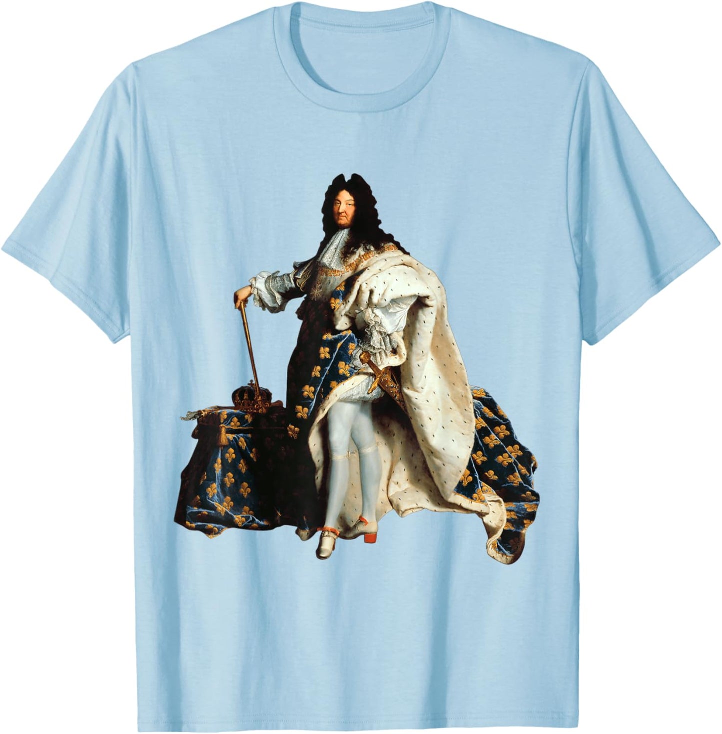 Louis XIV, Louis 14, French King Royalist Fleur de Lys T-Shirt - T-Shirt | Light Blue