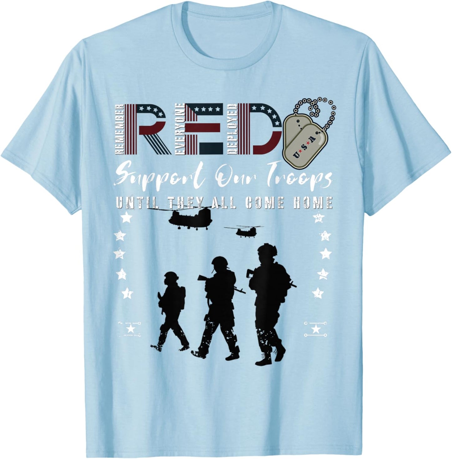 Red Friday Military On Friday We Wear Red Support Our troops T-Shirt - T-Shirt | Light Blue
