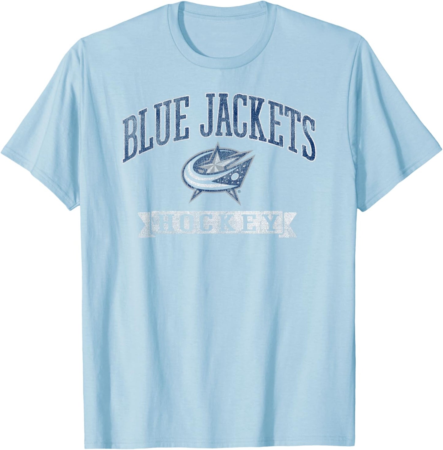 Columbus Blue Jackets Vintage Hockey Red Officially Licensed T-Shirt - T-Shirt | Light Blue