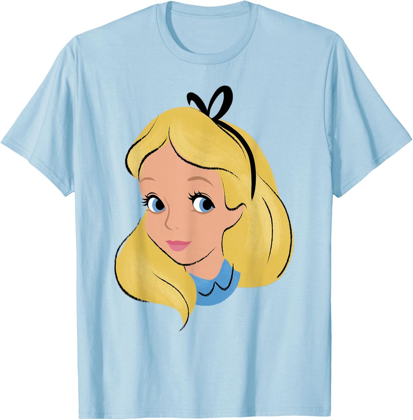 Disney Alice in Wonderland Alice Big Face T-Shirt - T-Shirt | Light Blue