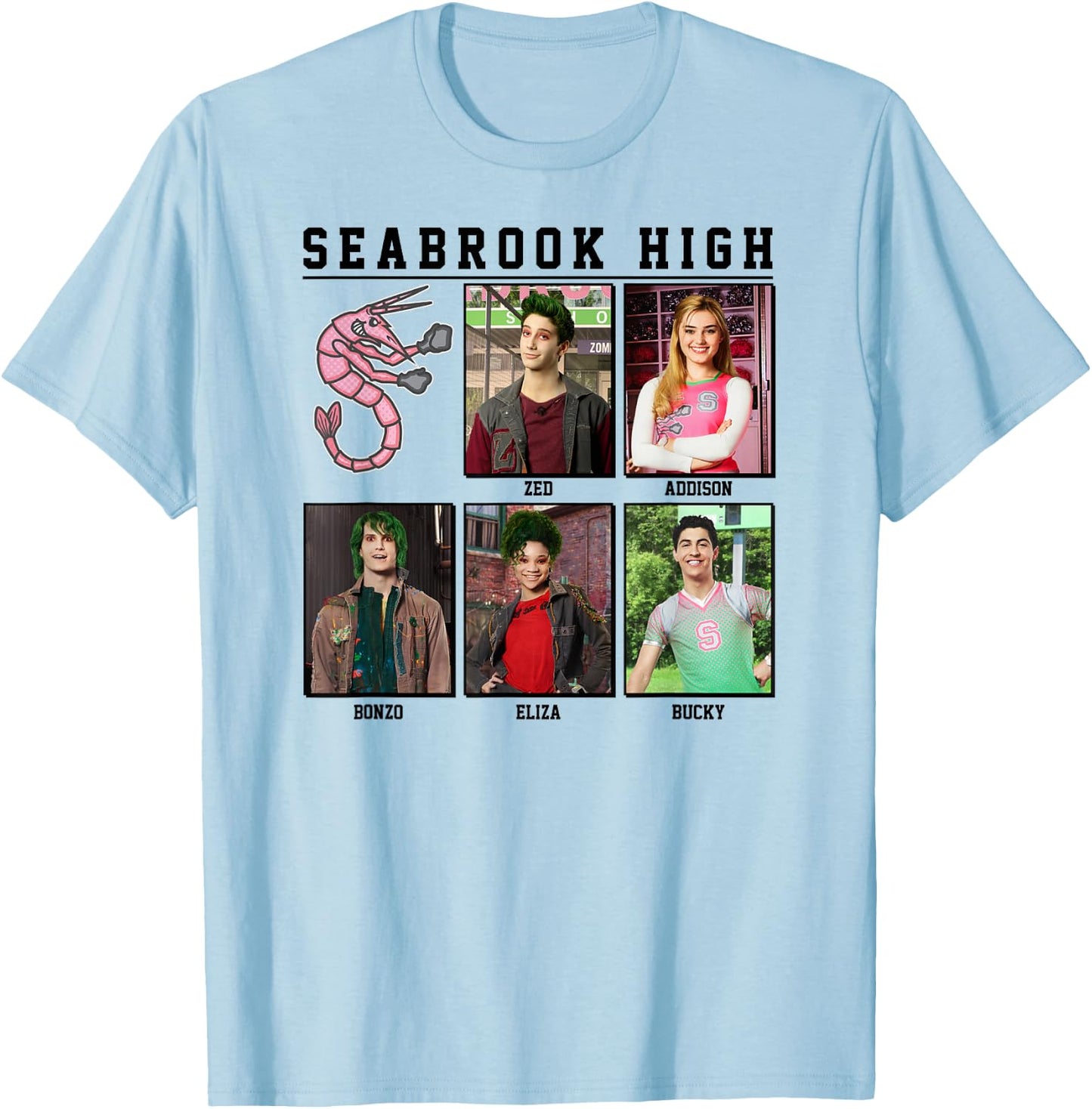 Zombies - Seabrook Yearbook Zed Addison Bonzo Eliza Bucky T-Shirt - T-Shirt | Light Blue