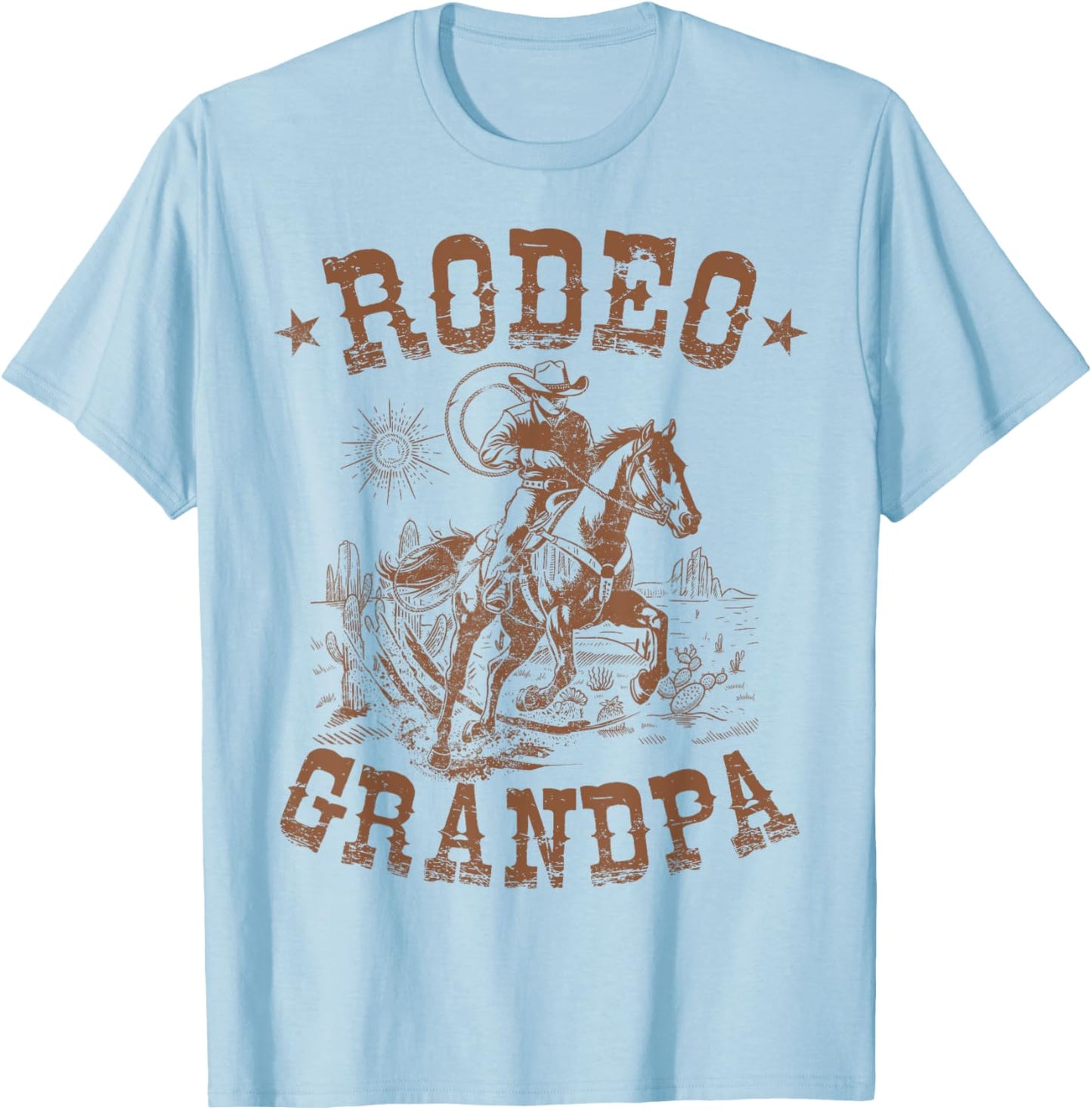 Rodeo Grandpa Western Cowboy Family Matching Father's Day T-Shirt - T-Shirt | Light Blue