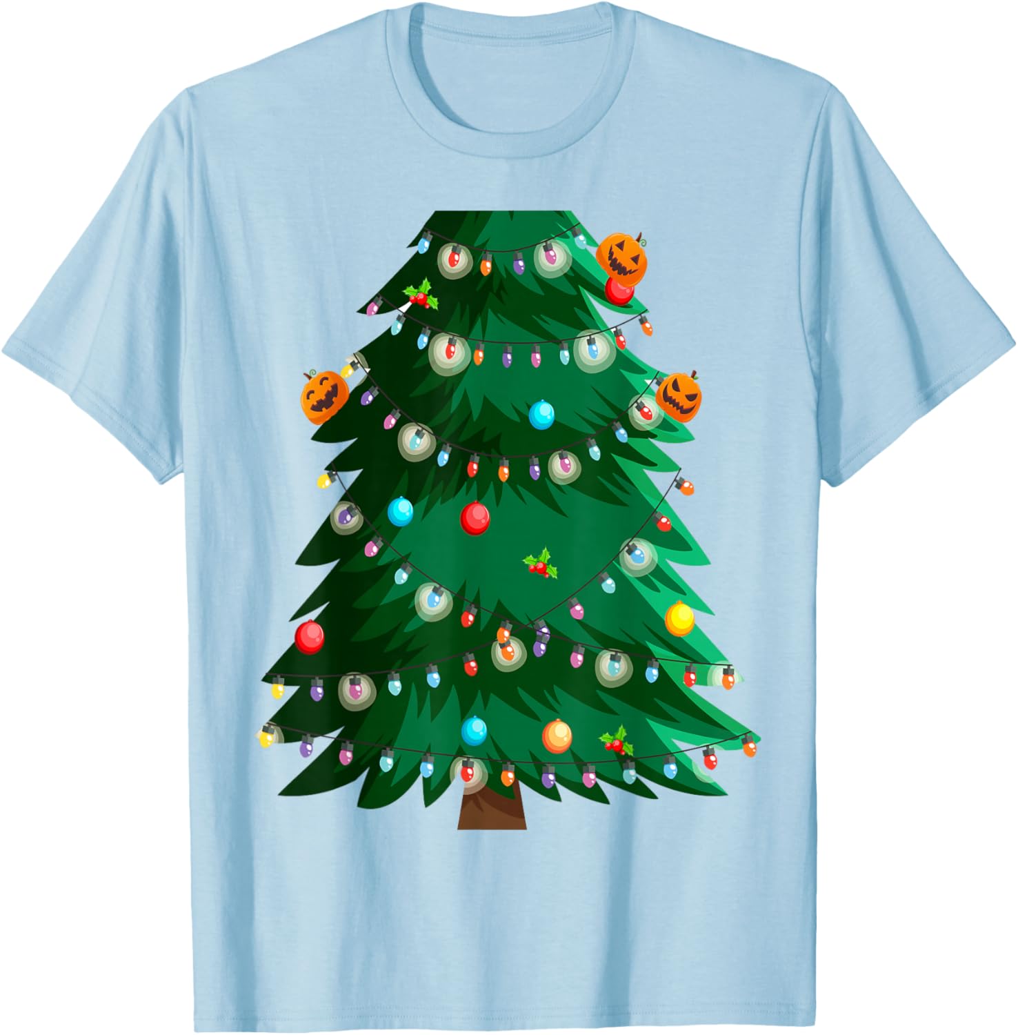 Christmas Tree Costume Idea For Adults & Christmas Tree T-Shirt - T-Shirt | Light Blue