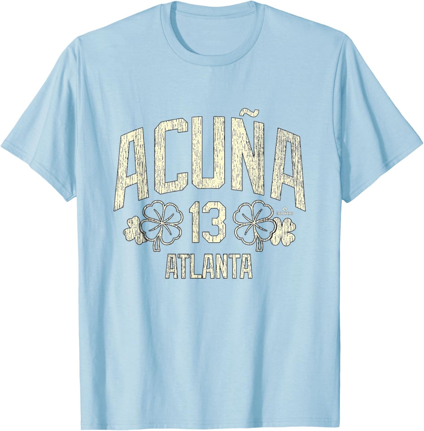 Ronald Acuna Jr. Atlanta Baseball St. Patrick's Clover MLBPA T-Shirt - T-Shirt | Light Blue
