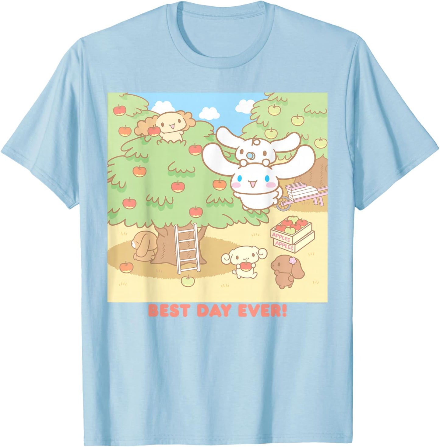 Cinnamoroll Best Day Ever Apple Picking T-Shirt - T-Shirt | Light Blue