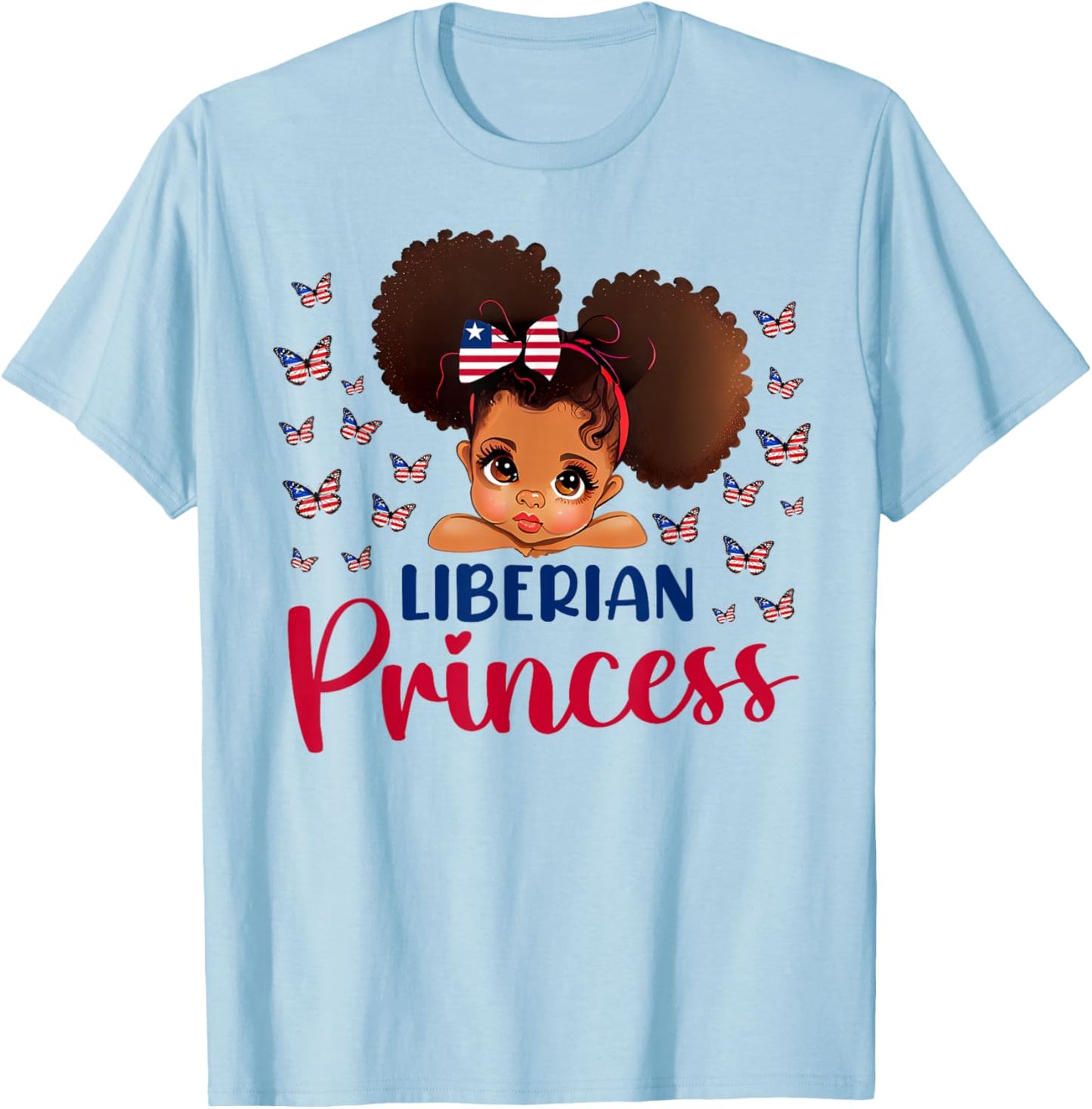 Liberian Princess Liberia for Black Girls Kids T-Shirt - T-Shirt | Light Blue