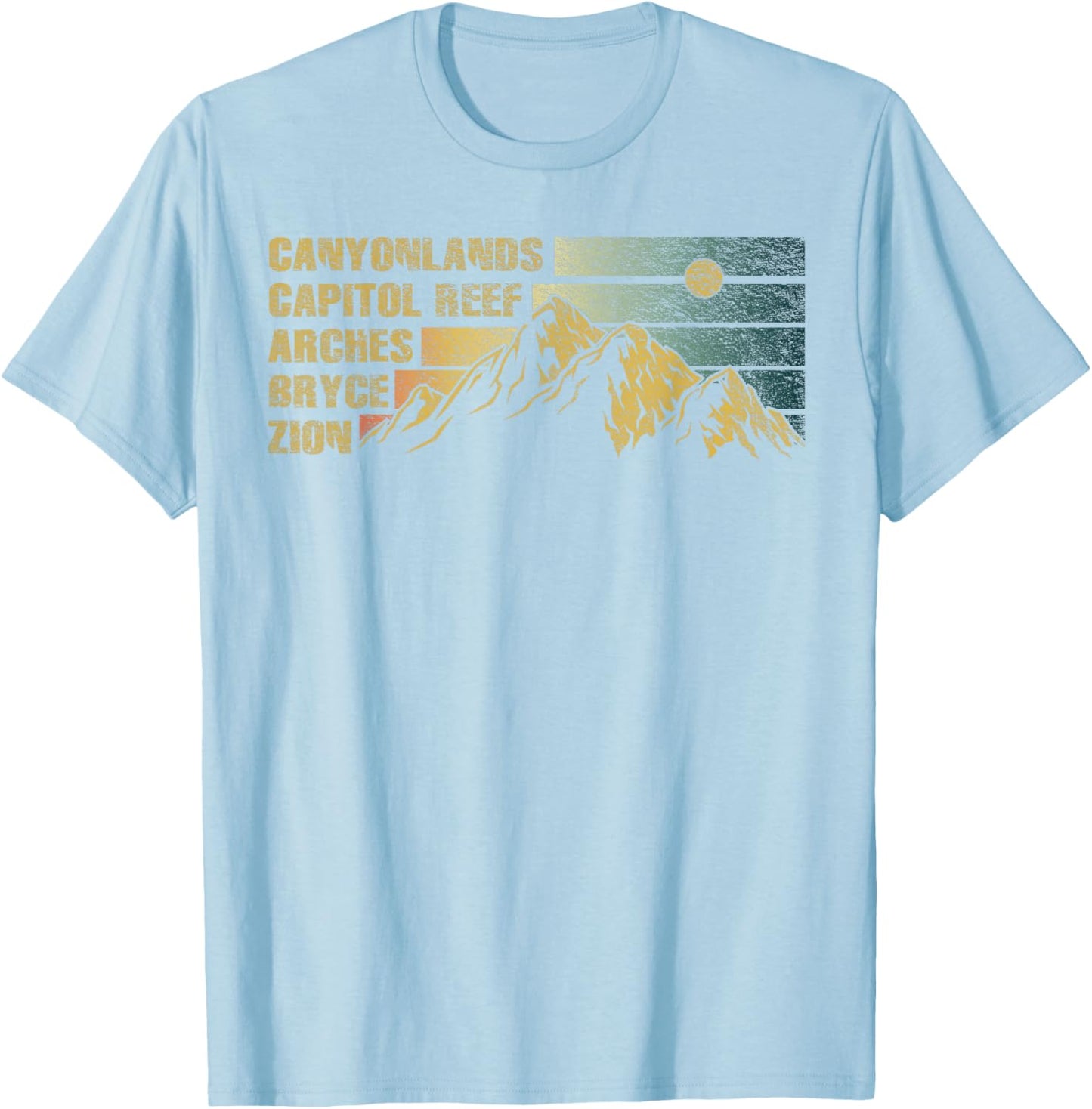 Vintage Utah Souvenir Big 5 Utah Mighty Five National Park T-Shirt - T-Shirt | Light Blue
