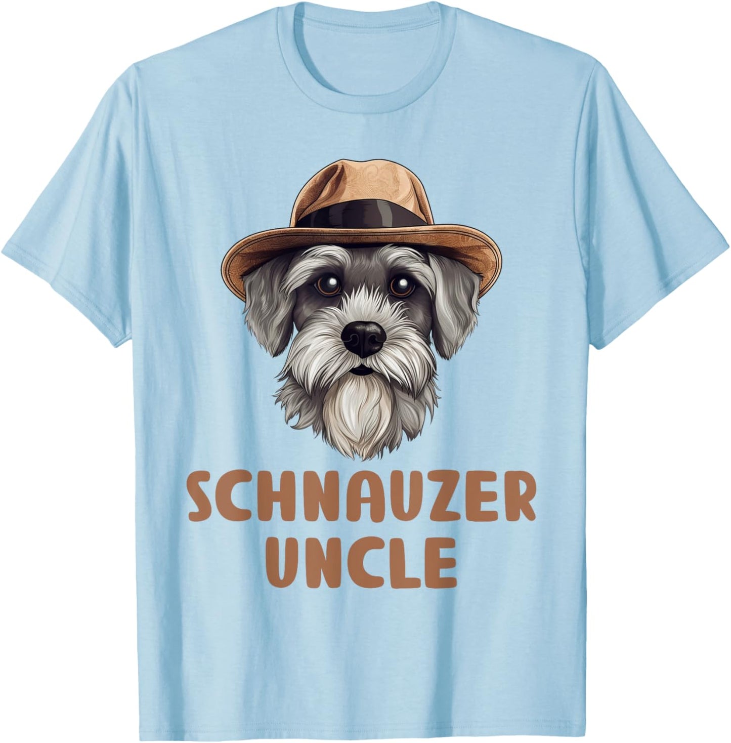 Cute Schnauzer Uncle Dog Lovers Gift Miniature Schnauzer Men Women Girls Kids T-Shirt - T-Shirt | Light Blue