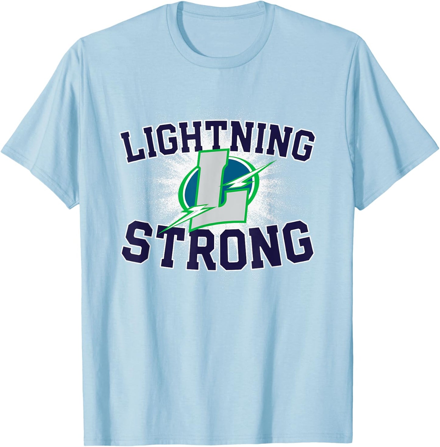 Lapeer Lightning Logo Strong Flag HS T-Shirt - T-Shirt | Light Blue