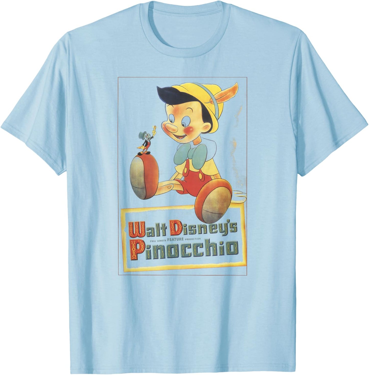 Disney Pinocchio Vintage Portrait T-Shirt - T-Shirt | Light Blue