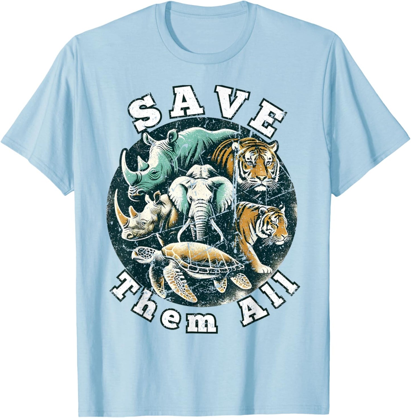 National Endangered Species Day Save Them All T-Shirt - T-Shirt | Light Blue