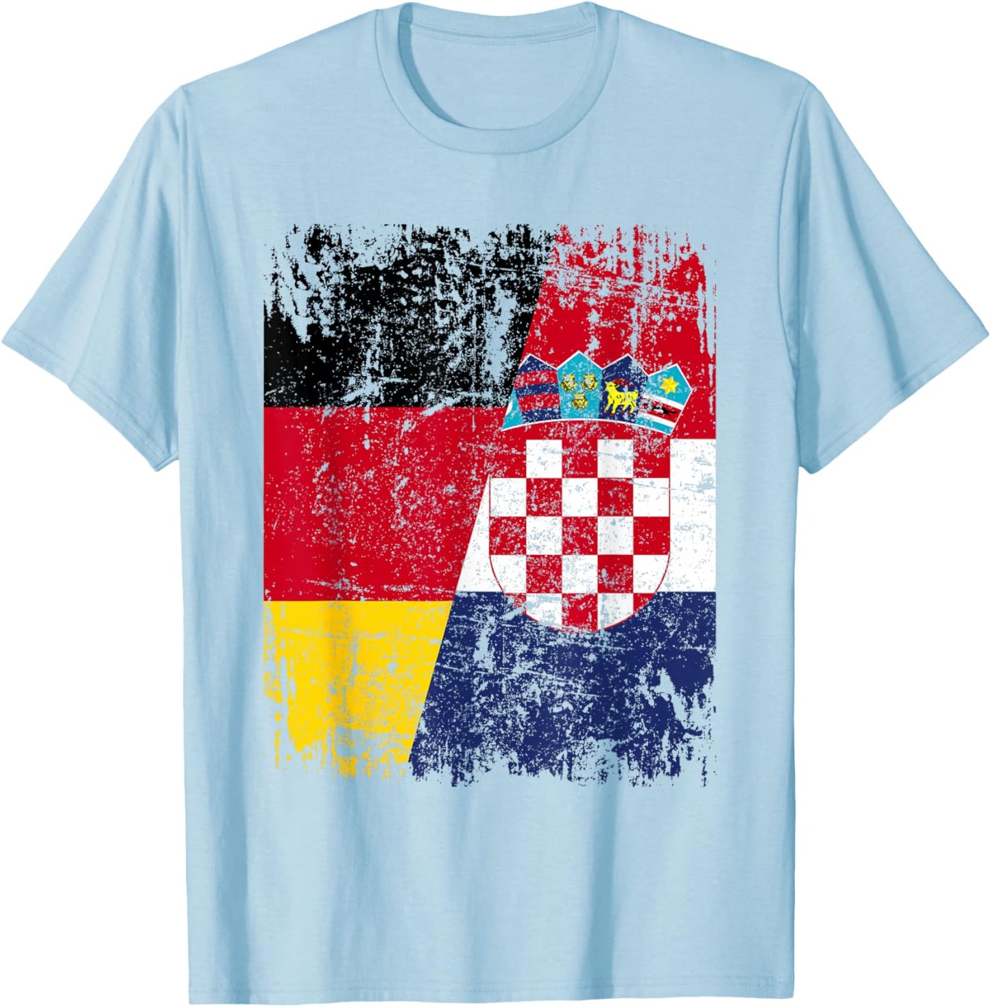 KROATIEN DEUTSCHLAND Flagge | Damen Herren Kinder | Kroatien T-Shirt - T-Shirt | Light Blue