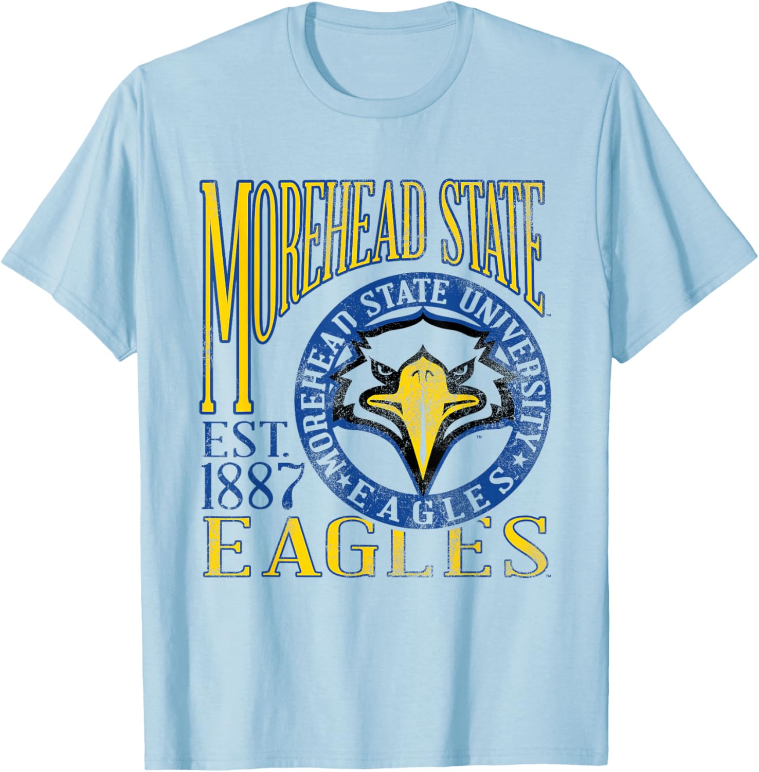 Morehead State Eagles Vintage Dibs White Officially Licensed T-Shirt - T-Shirt | Light Blue