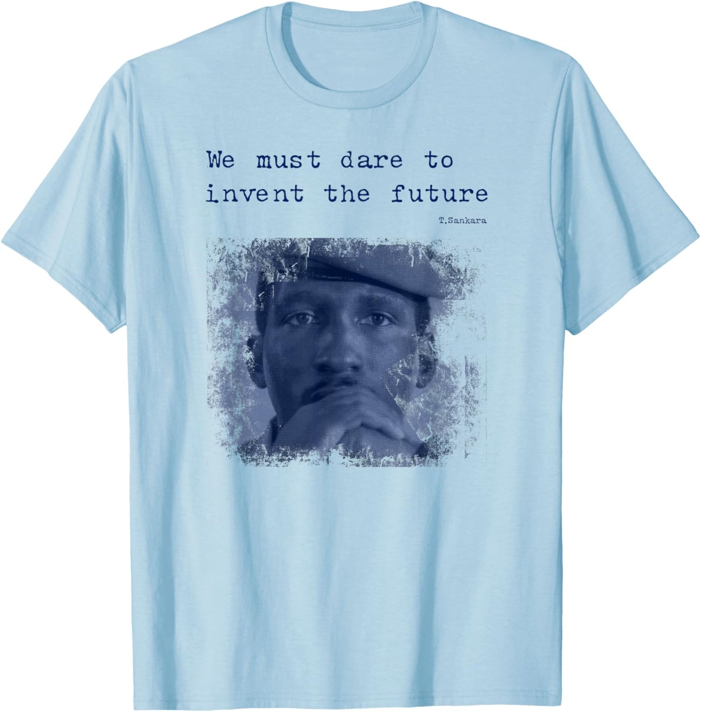 Thomas Sankara , grey, S T-Shirt - T-Shirt | Light Blue