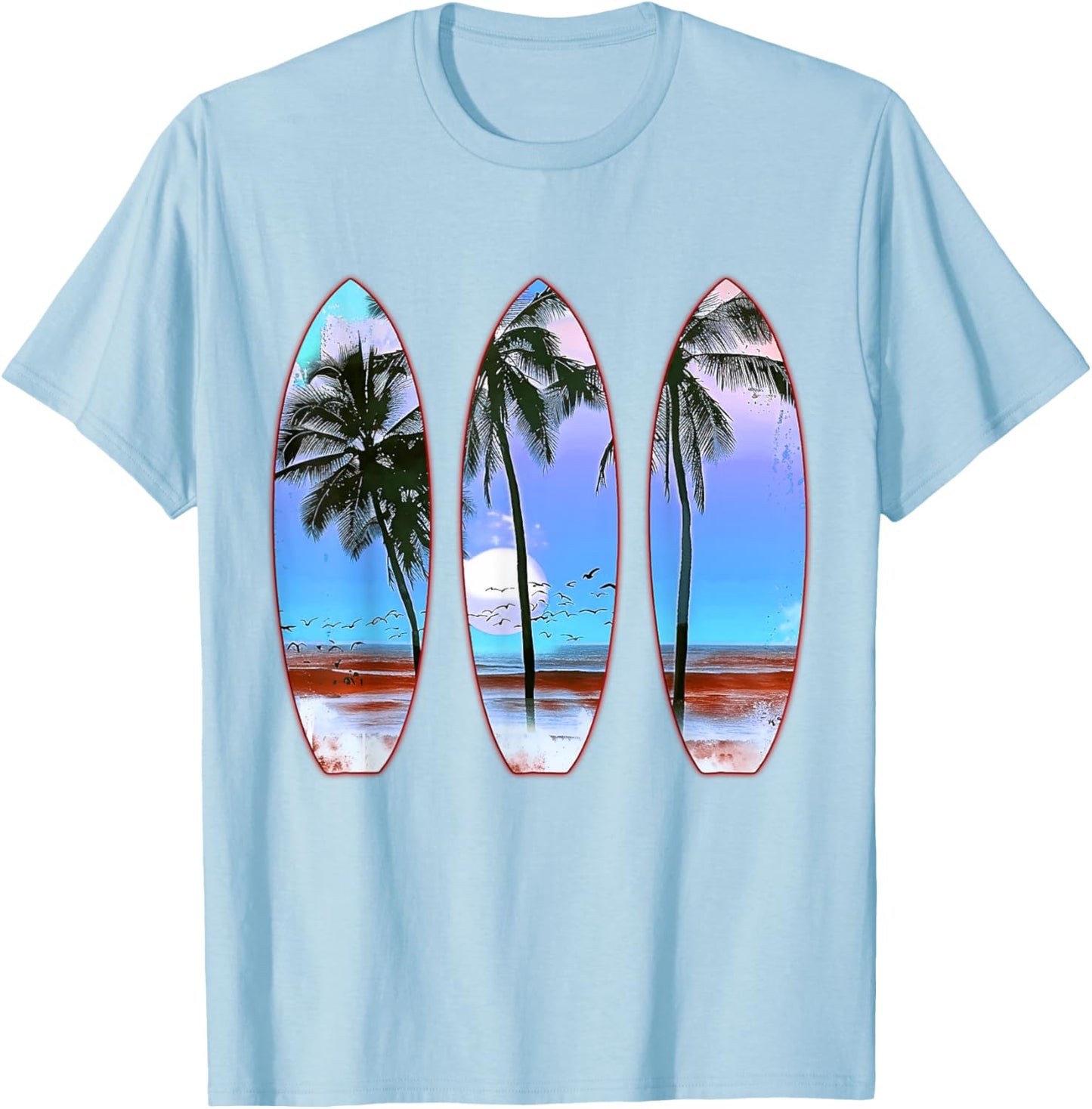 Surfing Surfboard Vintage Retro Surfboarder Surfer Gifts T-Shirt - T-Shirt | Light Blue