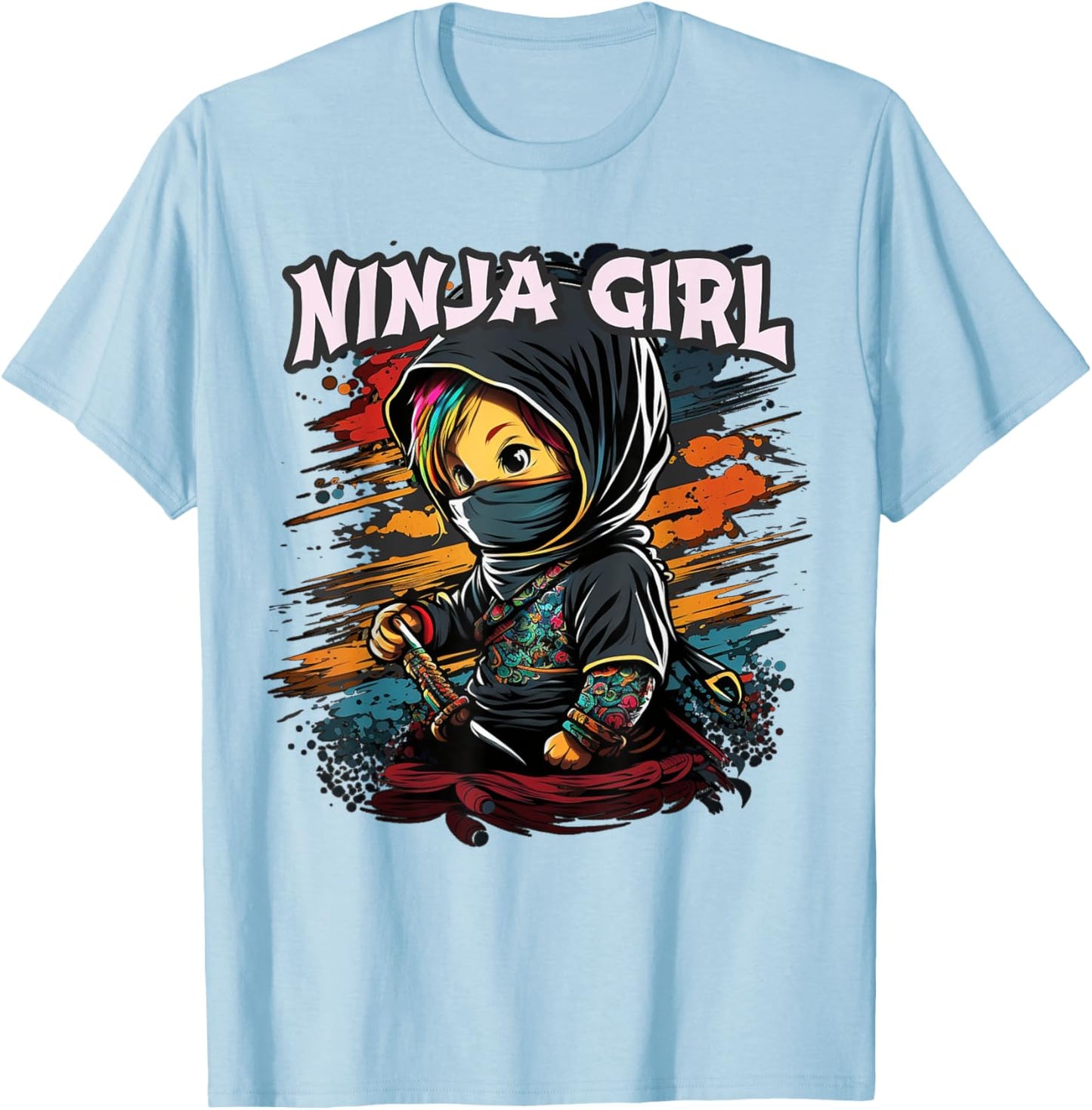 Funny NINJA GIRL Team Covert Crew Princess Birthday In Pink T-Shirt - T-Shirt | Light Blue