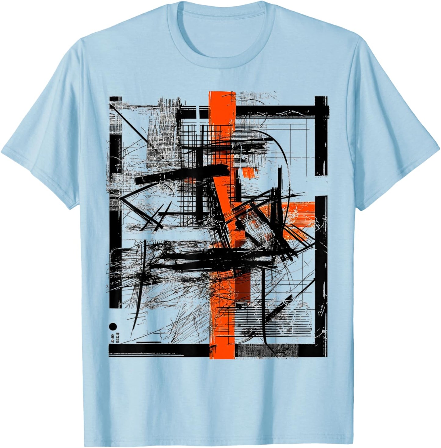 Art Drawing Abstract Geometric Graphic Art T-Shirt - T-Shirt | Light Blue