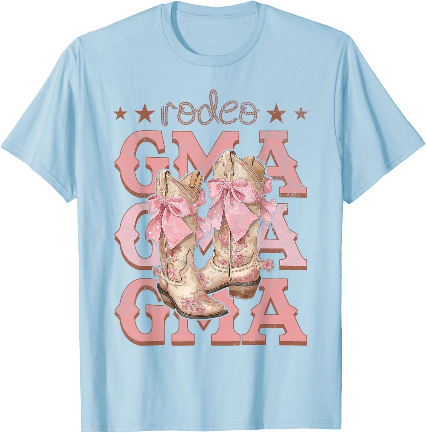 Rodeo Gma Pink Boots Coquette Cow-Girl Birthday Party T-Shirt - T-Shirt | Light Blue