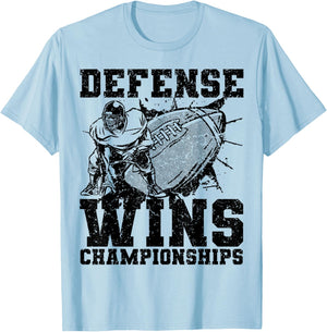 Defense wins Championships | Football Defence Lineman bright T-Shirt - T-Shirt | Light Blue