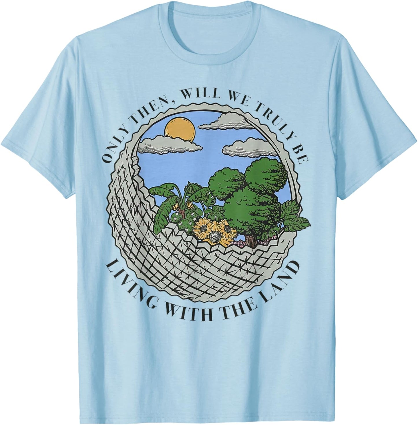 Living with The Land T-Shirt - T-Shirt | Light Blue