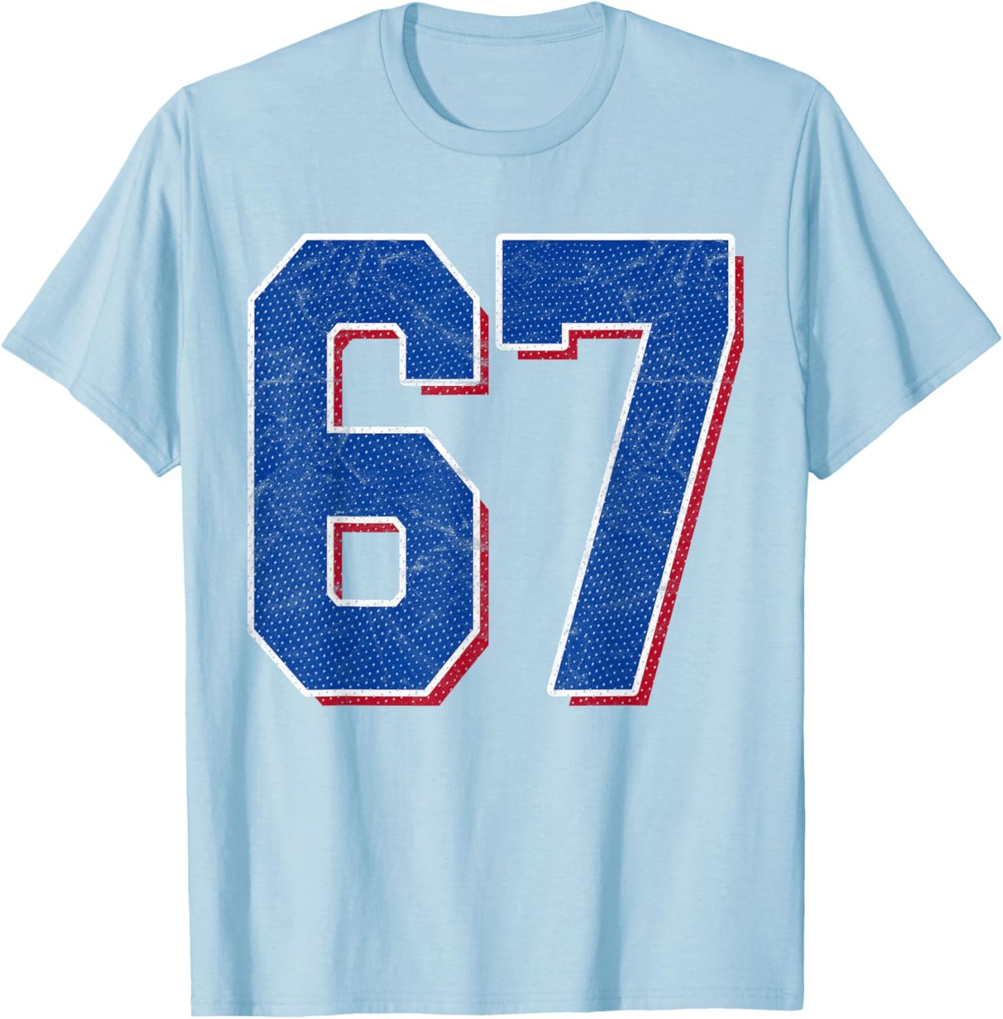 Number 67 Numbered Uniform Sports Team Jersey 67th Birthday T-Shirt - T-Shirt | Light Blue