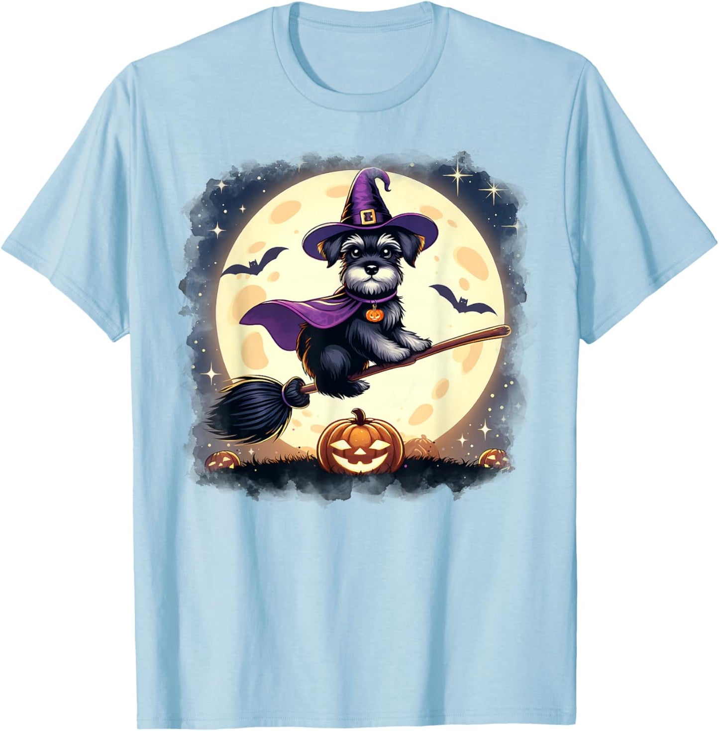 Miniature Schnauzer Halloween Costume Dog Lover Women Girls T-Shirt - T-Shirt | Light Blue