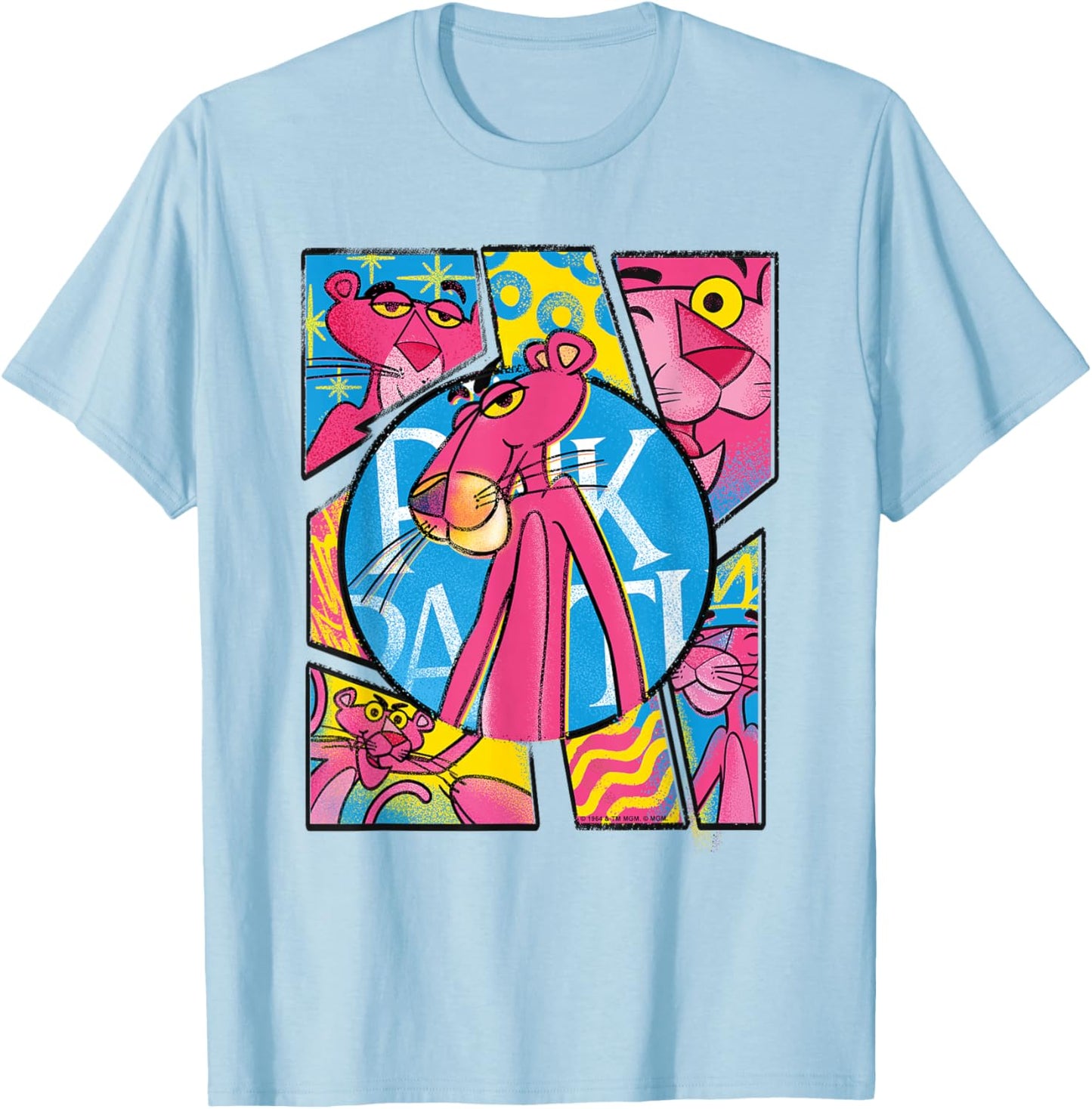 Pink Panther Graffiti Panels T-Shirt - T-Shirt | Light Blue